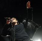 Bono of U2 performs in Los Angeles, at Staples Center, Tuesday, April 5, 2005. (AP Photo/Chris Pizzello)