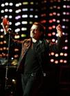 U2's lead singer Bono performs during the Vertigo Tour at Madison Square Garden in New York, Monday Nov. 21, 2005. (AP Photo/Jeff Christensen)