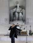 Bono performs with U2 during 'We Are One: Opening Inaugural Celebration at the Lincoln Memorial' in Washington, Sunday, Jan. 18, 2009. (AP Photo/Alex Brandon)