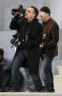 Bono (L), and The Edge of U2 perform 'Pride (In the Name of Love)' during the We Are One: Inaugural Celebration at the Lincoln Memorial in Washington January 18, 2009. REUTERS/Gary Hershorn (UNITED STATES)
