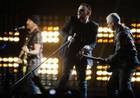U2 perform at the Brit Awards at Earls Court in London February 18, 2009. REUTERS/Dylan Martinez (BRITAIN)
