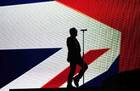 Bono from U2 performs at the Brit Awards at Earls Court in London February 18, 2009. REUTERS/Dylan Martinez (BRITAIN)